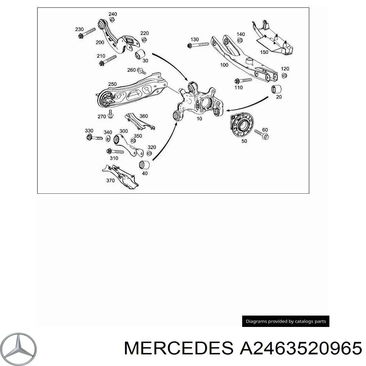 A2463520965 Mercedes suspensión, barra transversal trasera, exterior