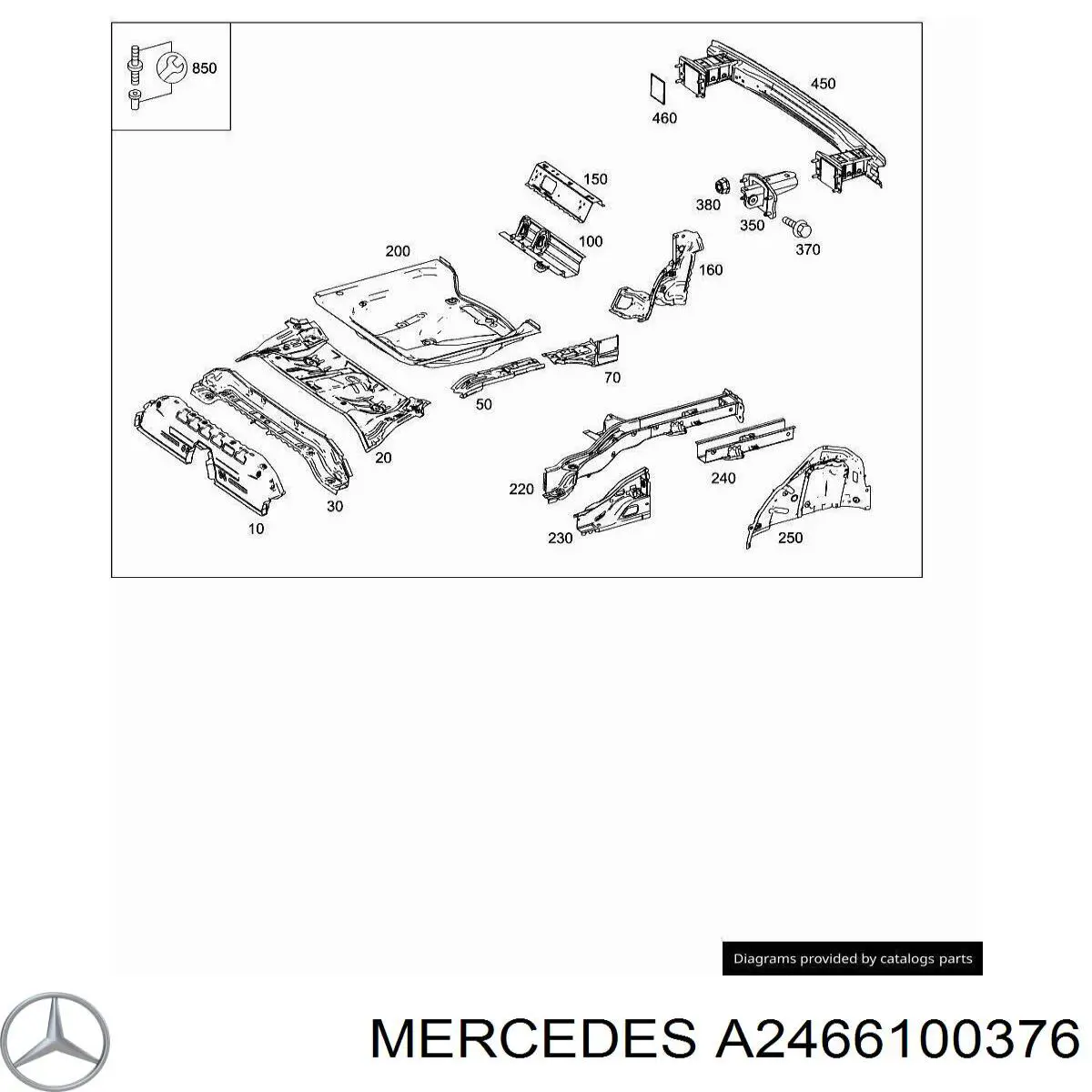 A2466100376 Mercedes Arco de guardabarros trasero izquierdo