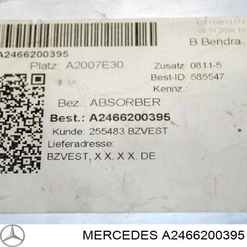 2466200395 Mercedes soporte de amplificador de parachoques delantero