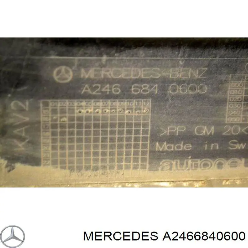 Revestimiento de los bajos, trasero derecho Mercedes A (W176)