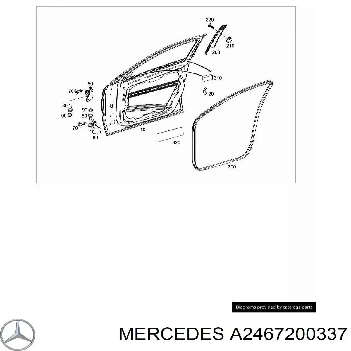 Comprar A2467200337 Mercedes Bisagra de puerta delantera izquierda