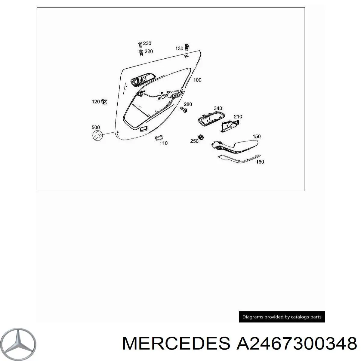Tapón, pomo manija interior, puerta trasera izquierda para Mercedes CLA (X117)