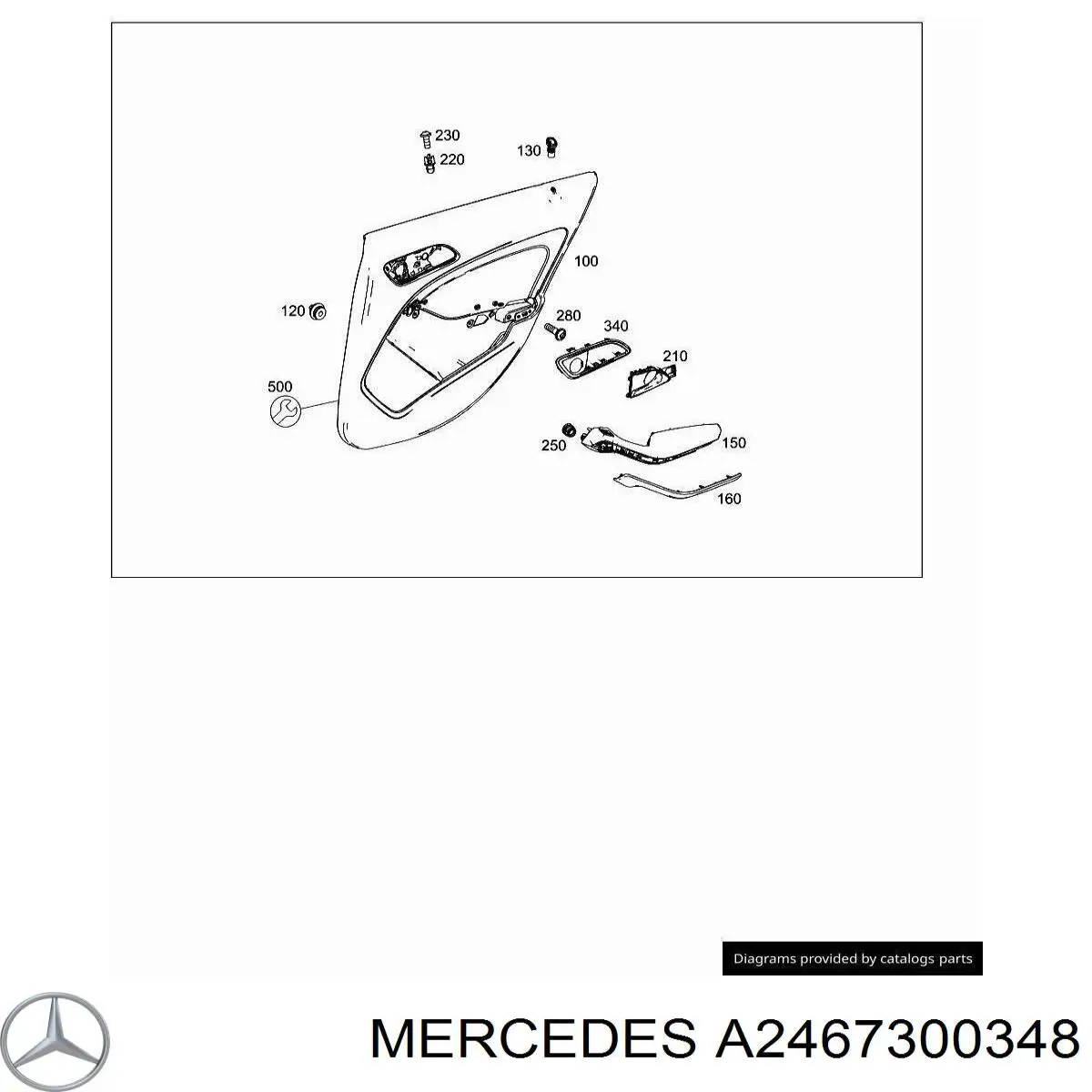 Moldura de manija interior de puerta trasera izquierda Mercedes A2467300348 precio, desde 39,20 EUR