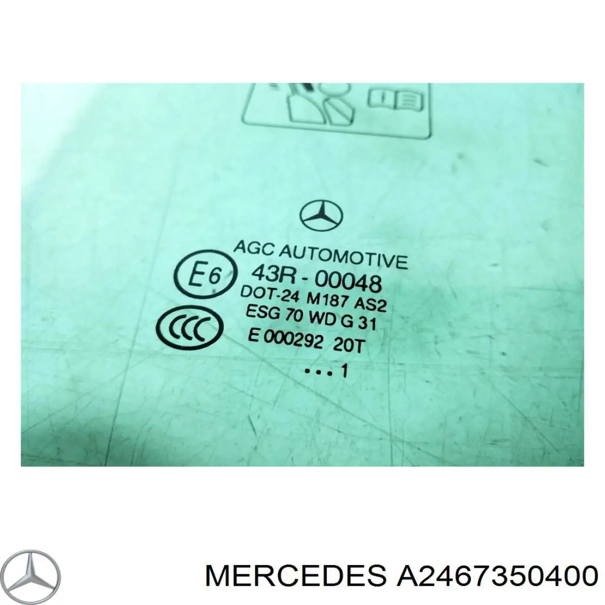 Comprar A2467350400 Mercedes Cristal de puerta trasera derecha
