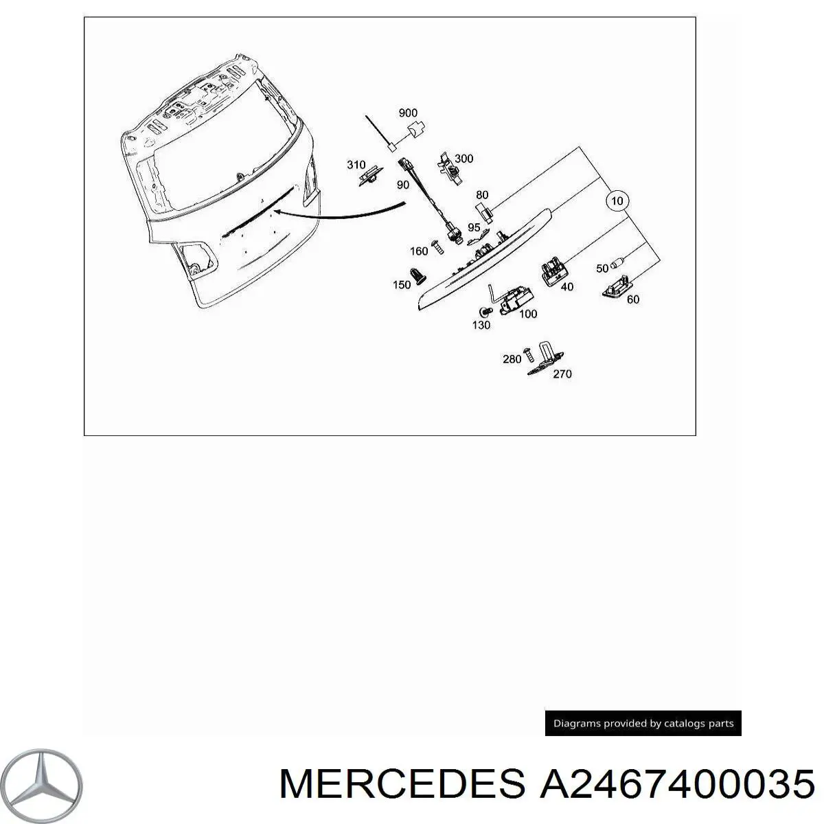 Cerradura de puerta trasera Mercedes A2467400035