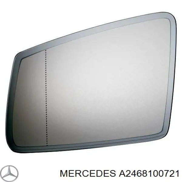 A2468100721 Mercedes cristal de espejo retrovisor exterior izquierdo