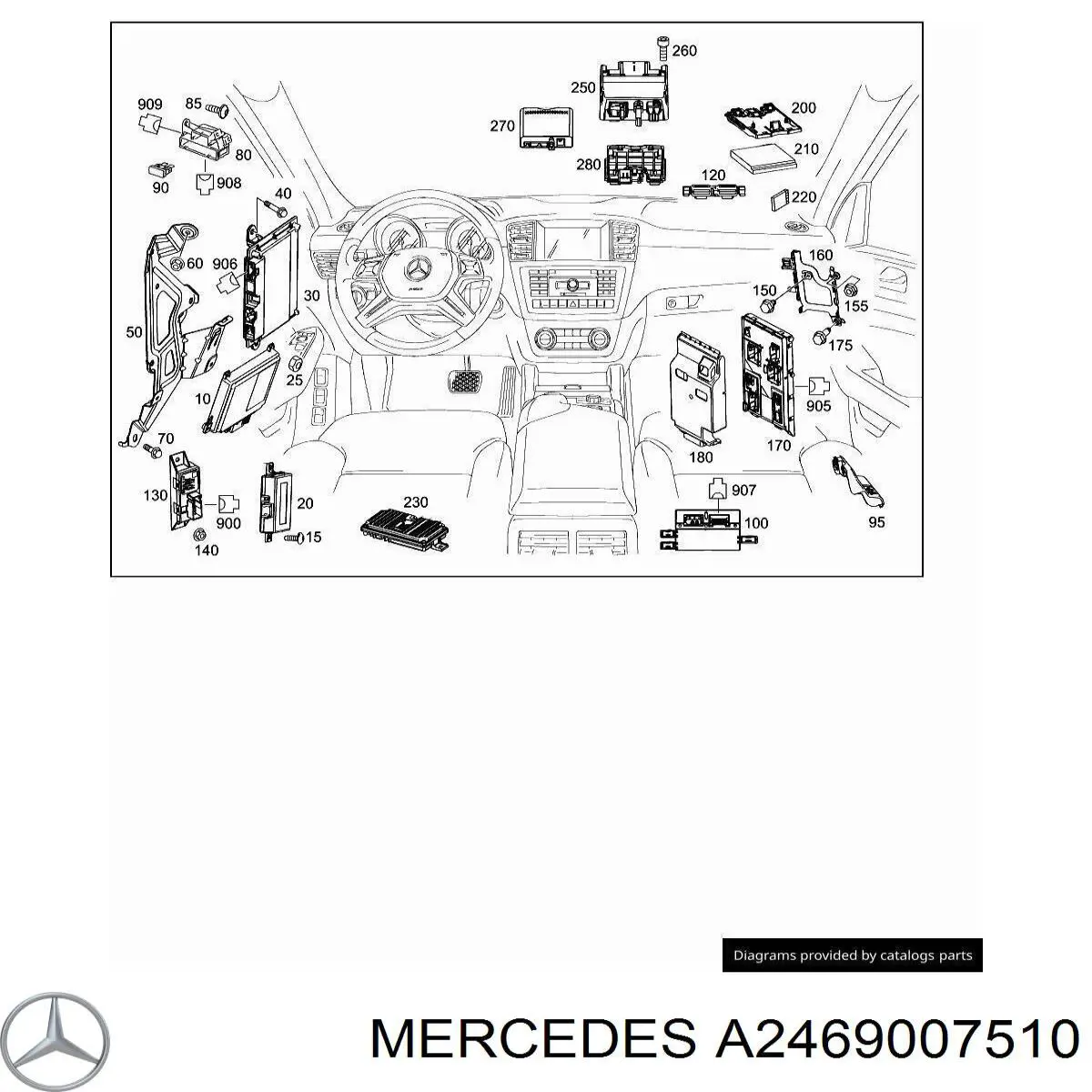 Módulo del freno de estacionamiento electromecánico 2469004512 Mercedes