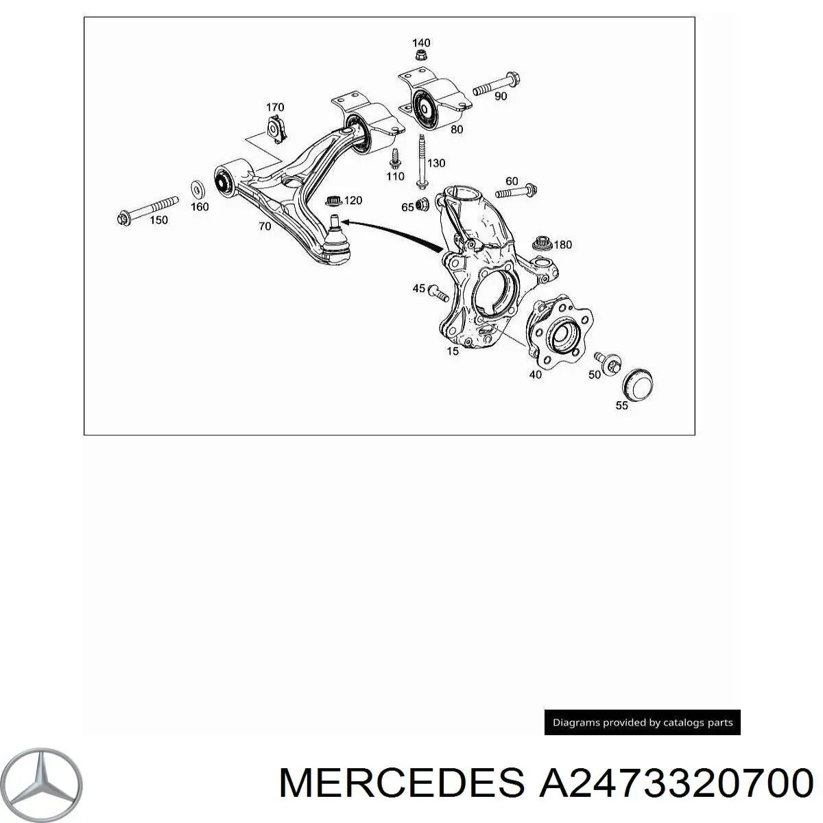 Muñón del eje, suspensión de rueda, delantero izquierdo para Mercedes A (W177)