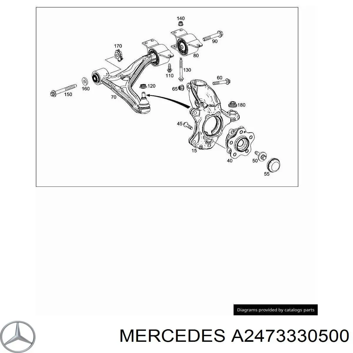 A2473330500 Mercedes silentblock de suspensión delantero inferior