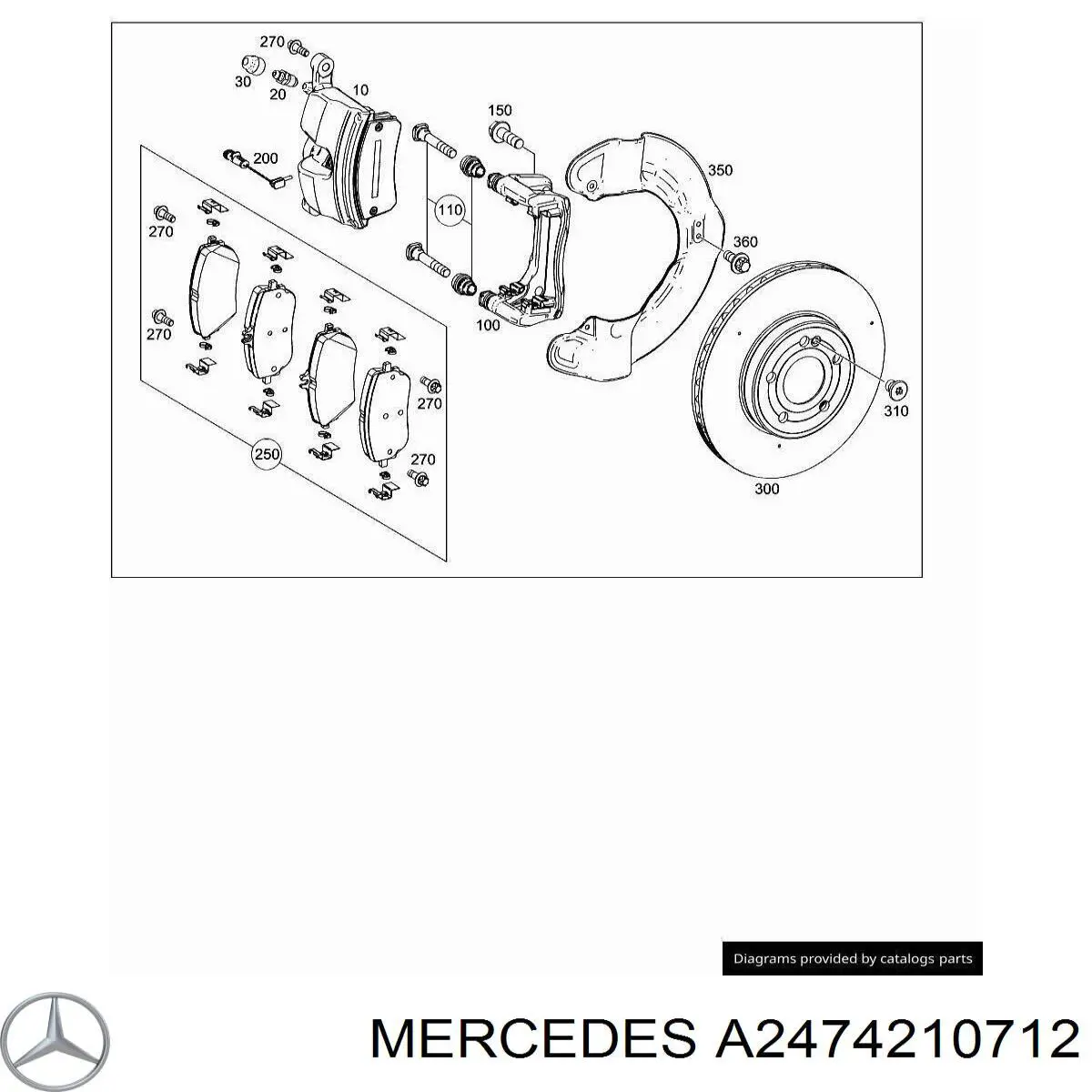 Frenos delanteros Mercedes A2474210712 precio, desde 81,64 EUR