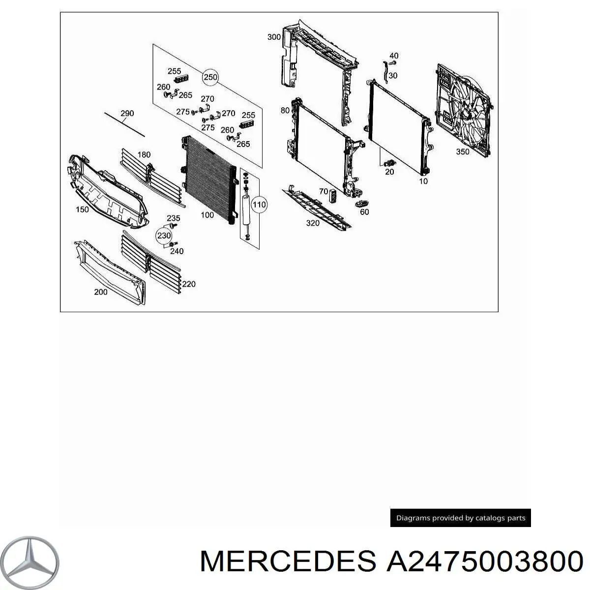 Radiador, refrigeración del motor adicional Mercedes A (W177)