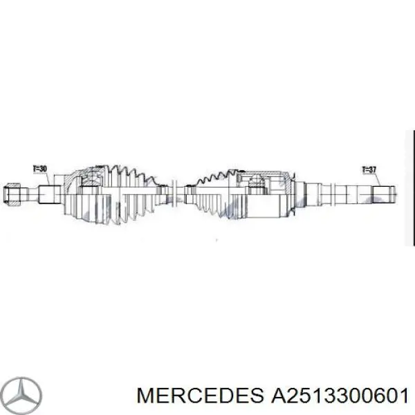 Semieje delantero derecho Mercedes A2513300601 precio, desde 129,23 EUR