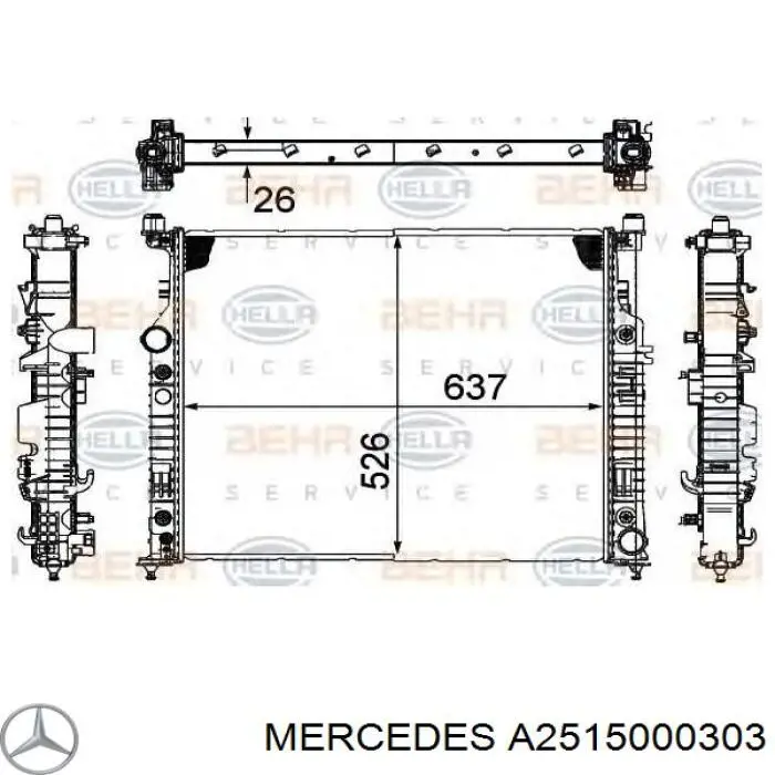 Comprar A2515000303 Mercedes Radiador de auto