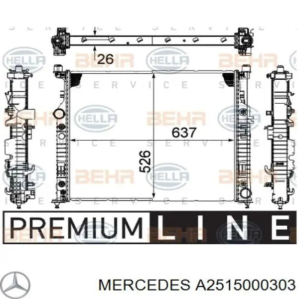 Comprar A2515000303 Mercedes Radiador de auto