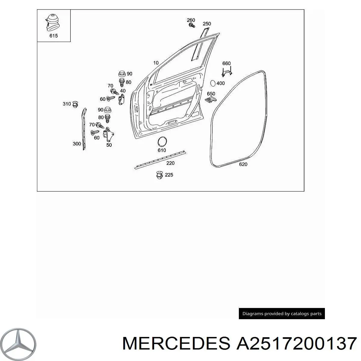 A2517200137 Mercedes Bisagra de puerta delantera izquierda