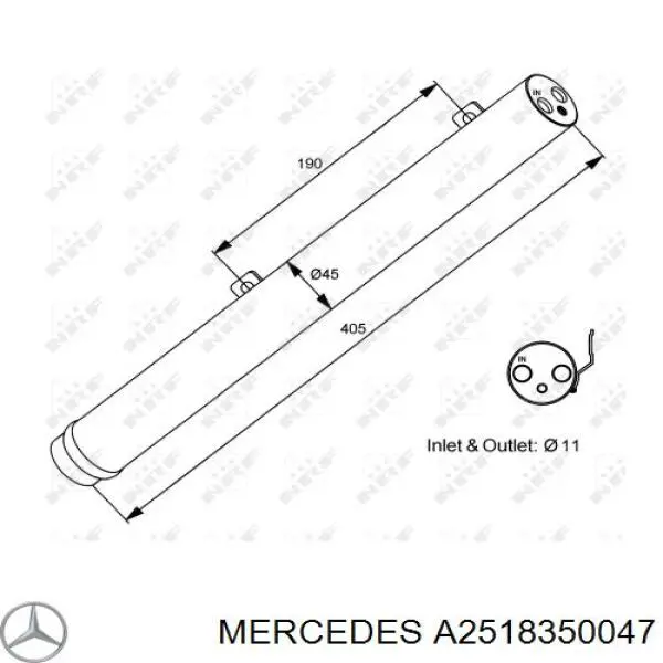 Filtro deshidratador aire acondicionado Mercedes A2518350047 precio, desde 45,49 EUR