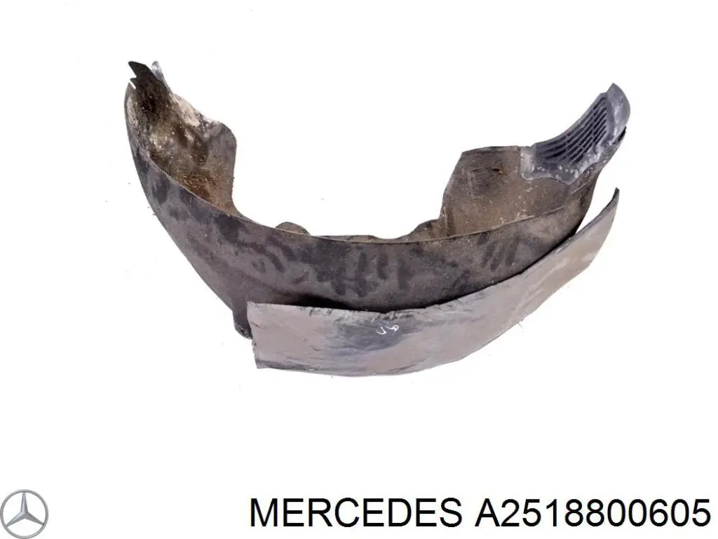 Guardabarros interior, aleta trasera, derecho para Mercedes R (W251)