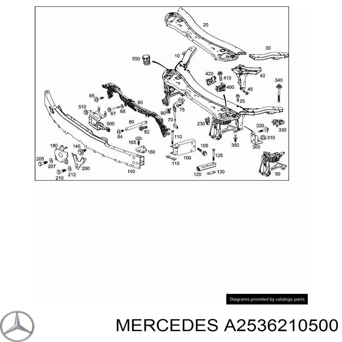 Soporte superior del marco del radiador Mercedes A2536210500 precio, desde 88,57 EUR