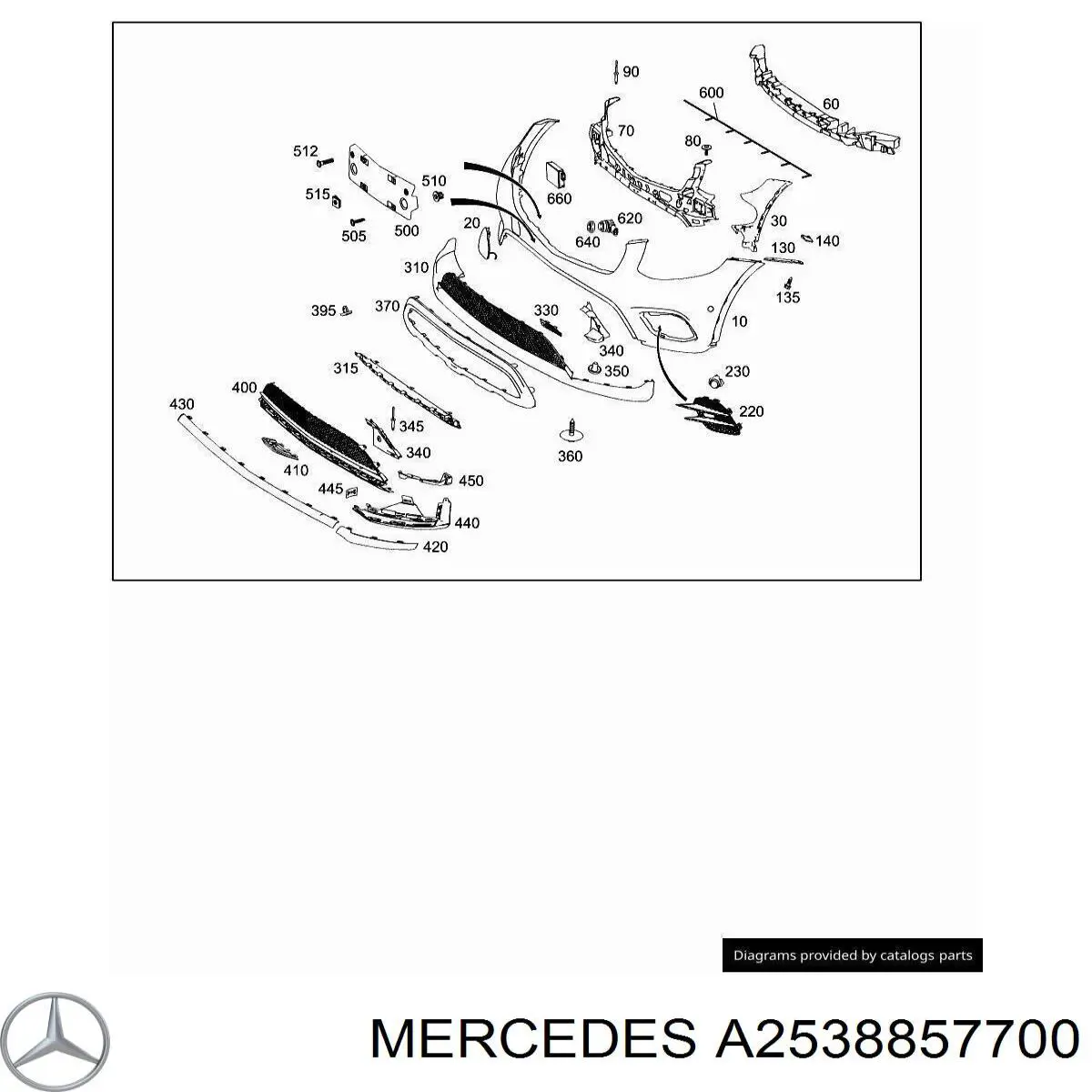 Soporte de parachoques delantero izquierdo para Mercedes GLC (X253)