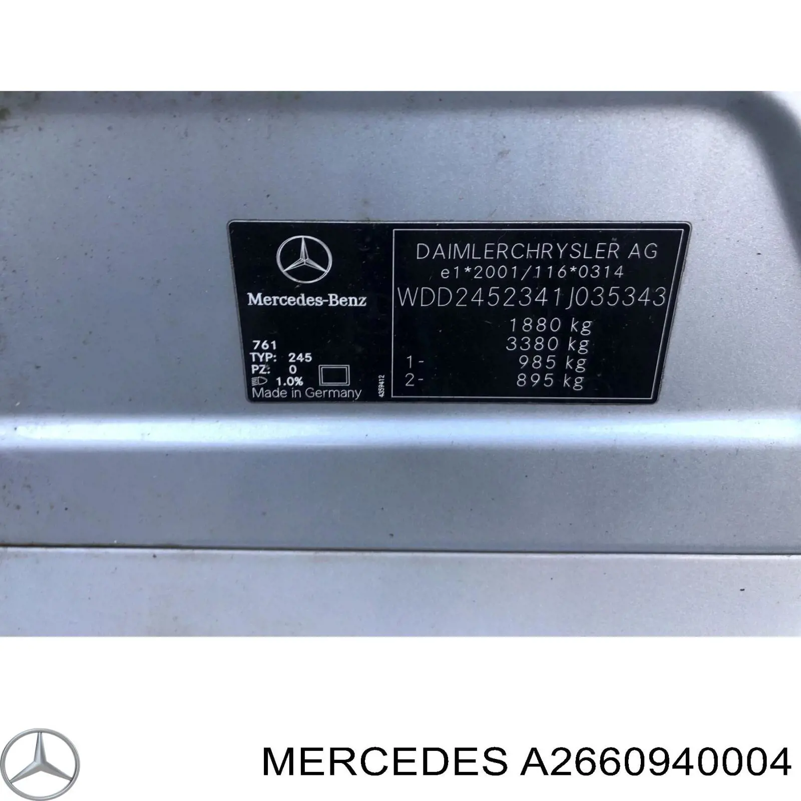 Filtro de aire A2660940004 Mercedes