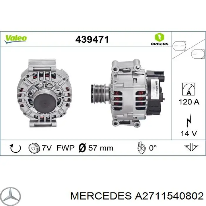 Alternador A2711540802 Mercedes