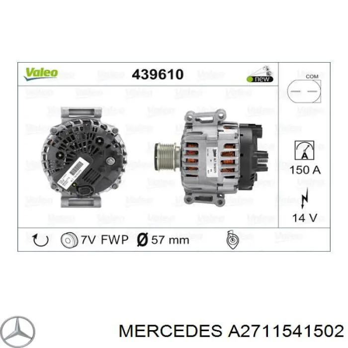 Alternador A2711541502 Mercedes
