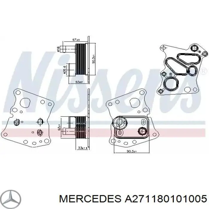 A271180101005 Mercedes caja, filtro de aceite