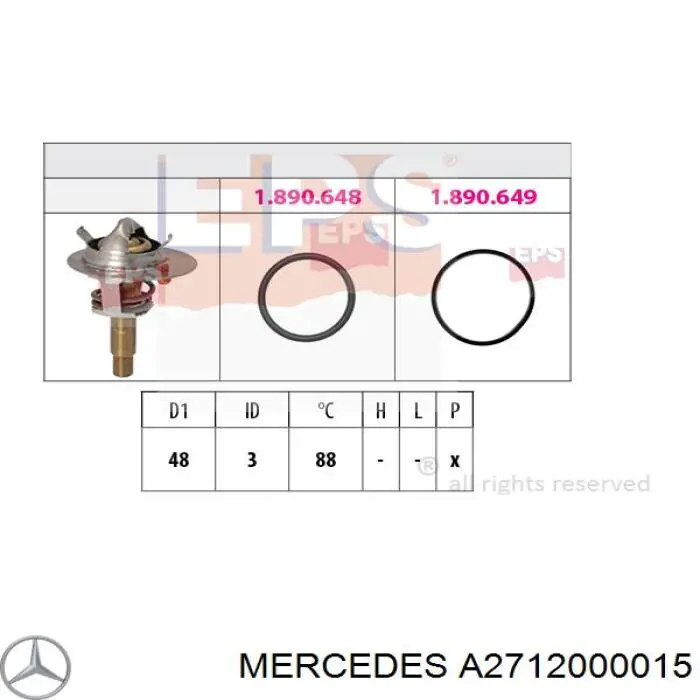 A2712000015 Mercedes termostato
