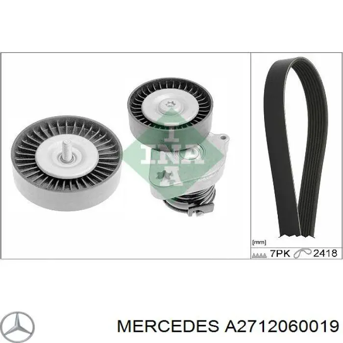 A2712060019 Mercedes polea inversión / guía, correa poli v