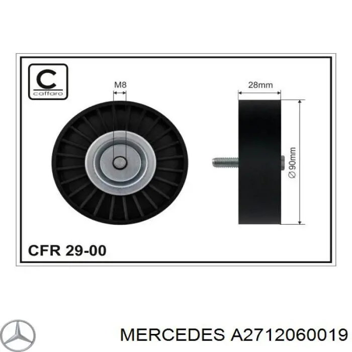 Comprar A2712060019 Mercedes Polea inversión/guía, correa poli V