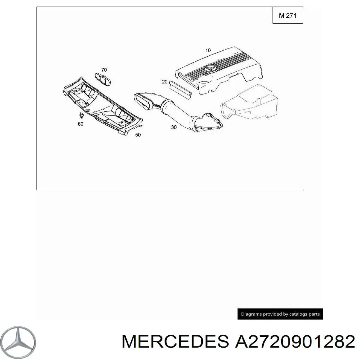A2720901282 Mercedes entrada del filtro de aire