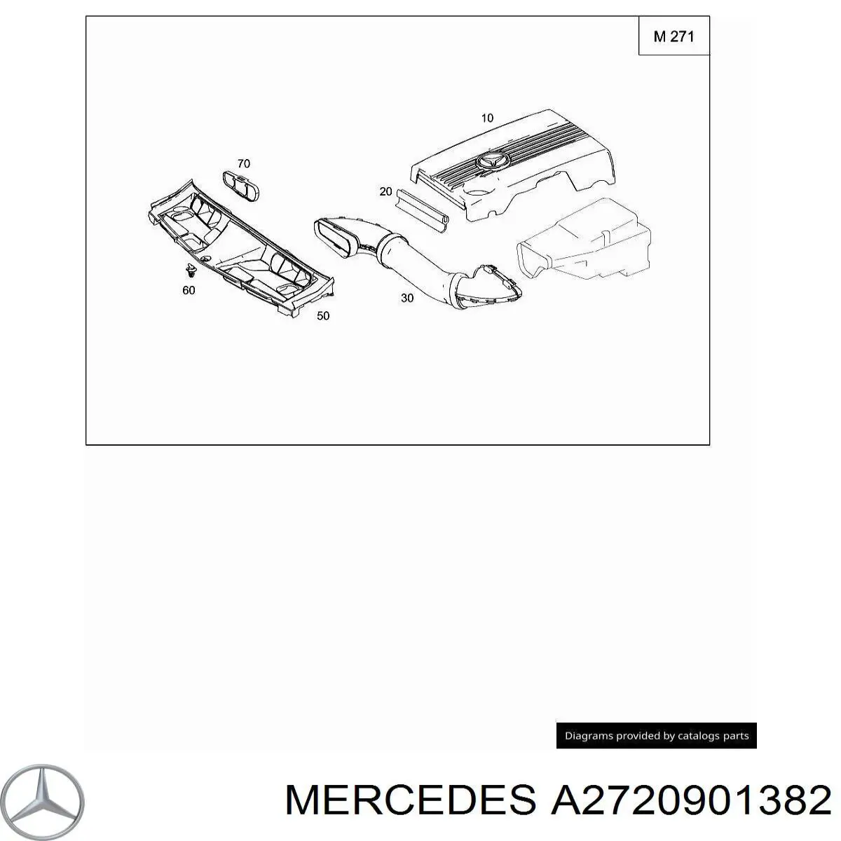 A2720901382 Mercedes entrada del filtro de aire