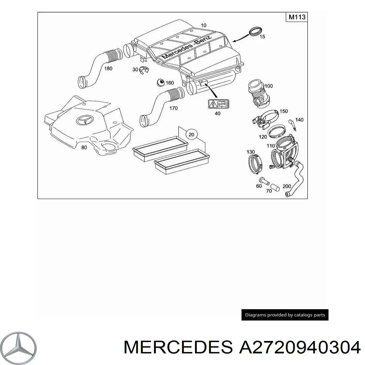 A2720940304 Mercedes Filtro de aire de motor