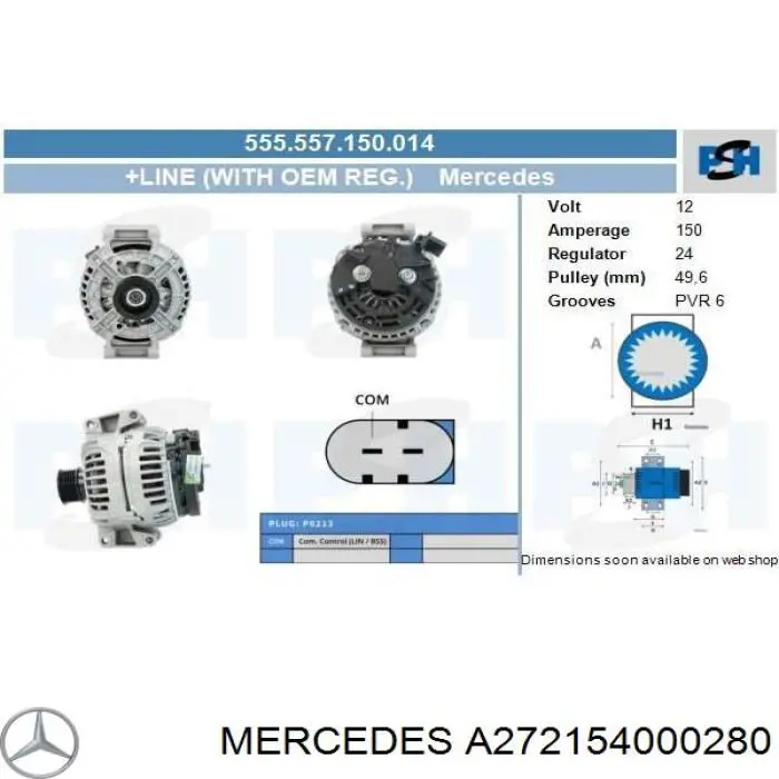 A272154000280 Mercedes alternador