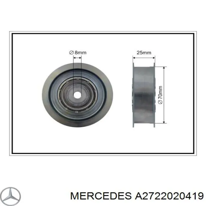 A2722020419 Mercedes polea inversión / guía, correa poli v