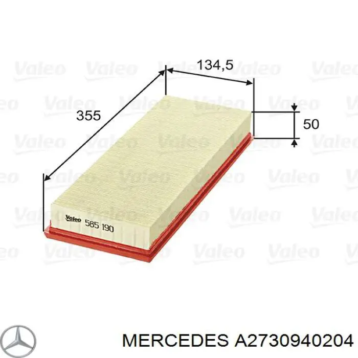 A2730940204 Mercedes filtro de aire