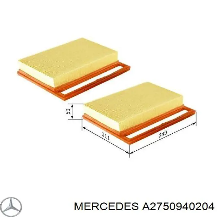 A2750940204 Mercedes filtro de aire