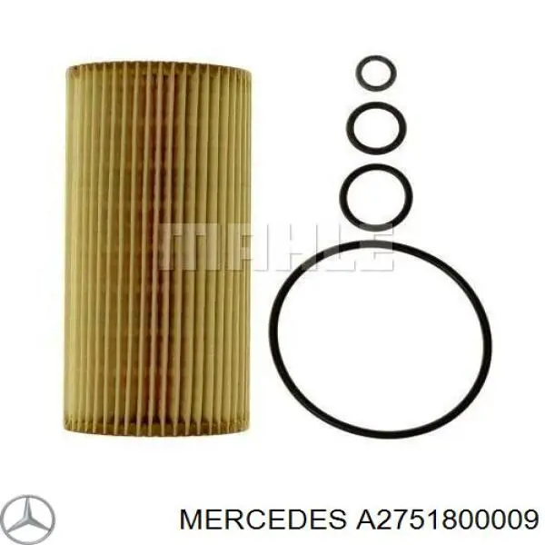 A2751800009 Mercedes filtro de aceite