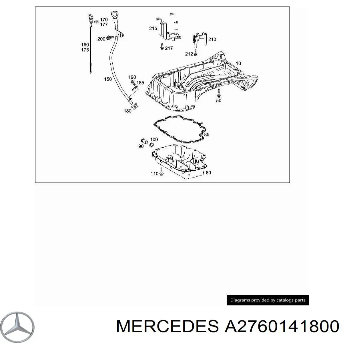 Junta, cárter de aceite, inferior para Mercedes ML/GLE (C292)