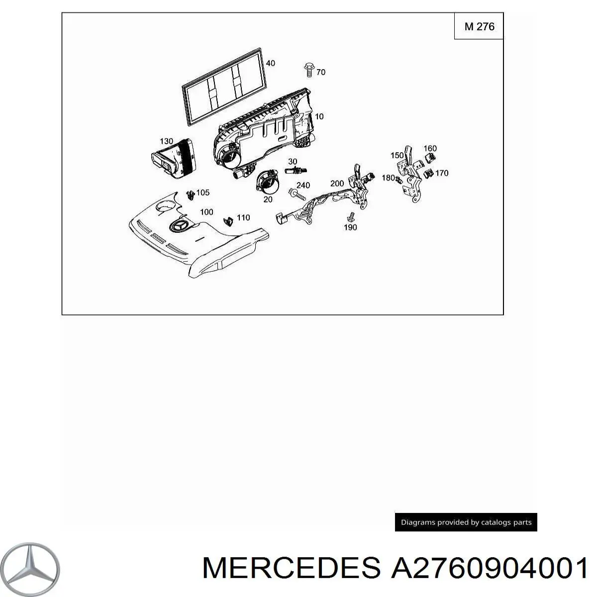 Caja del filtro de aire derecha Mercedes A2760904001 precio, desde 177,14 EUR