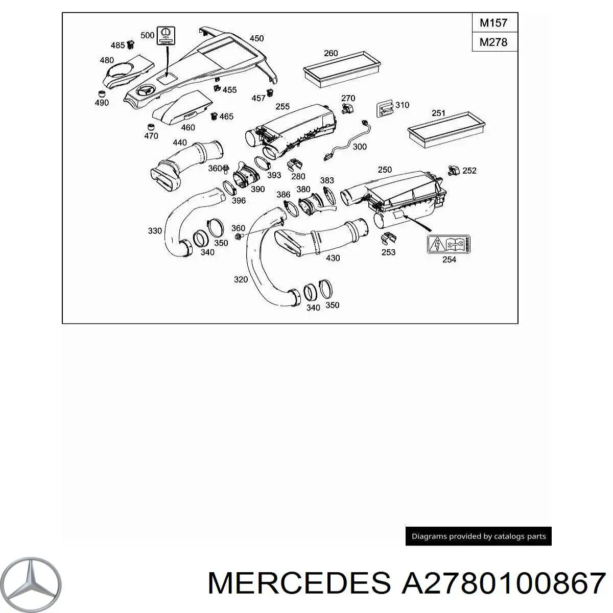 Cubierta decorativa del motor Mercedes 2780100867 precio, desde 91,71 EUR