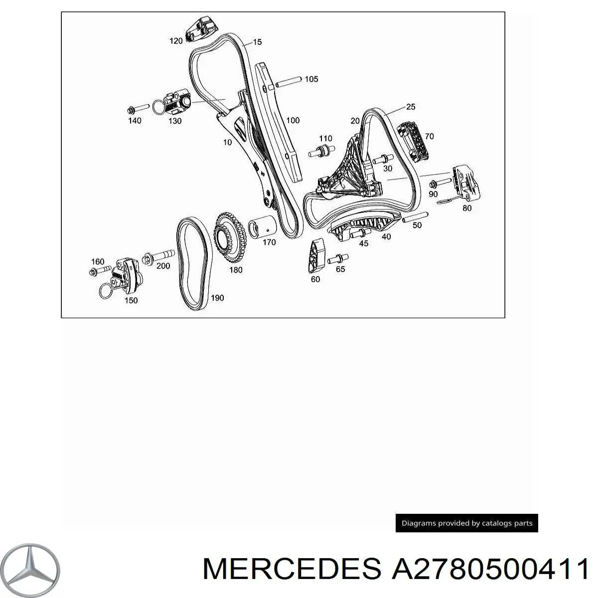 A2780500411 Mercedes tensor de cadena de distribución izquierdo