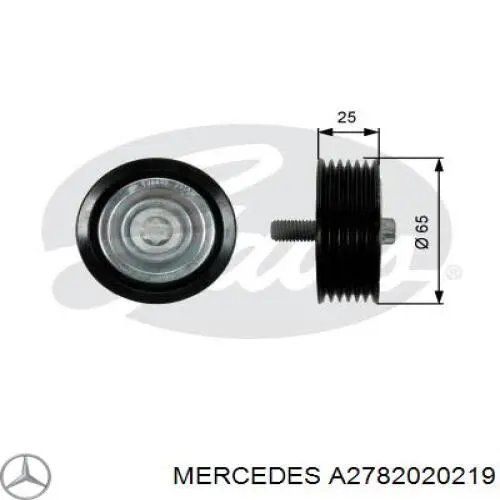 A2782020219 Mercedes polea inversión / guía, correa poli v