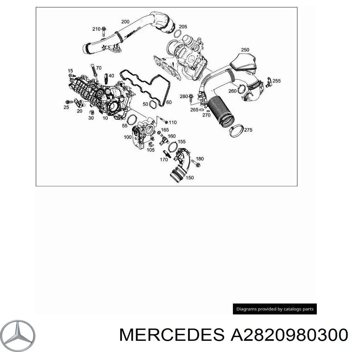 A282098030064 Mercedes junta, colector de admisión