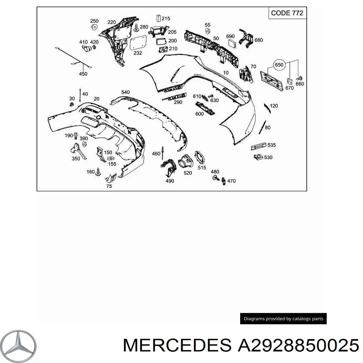 A29288500259999 Mercedes parachoques trasero
