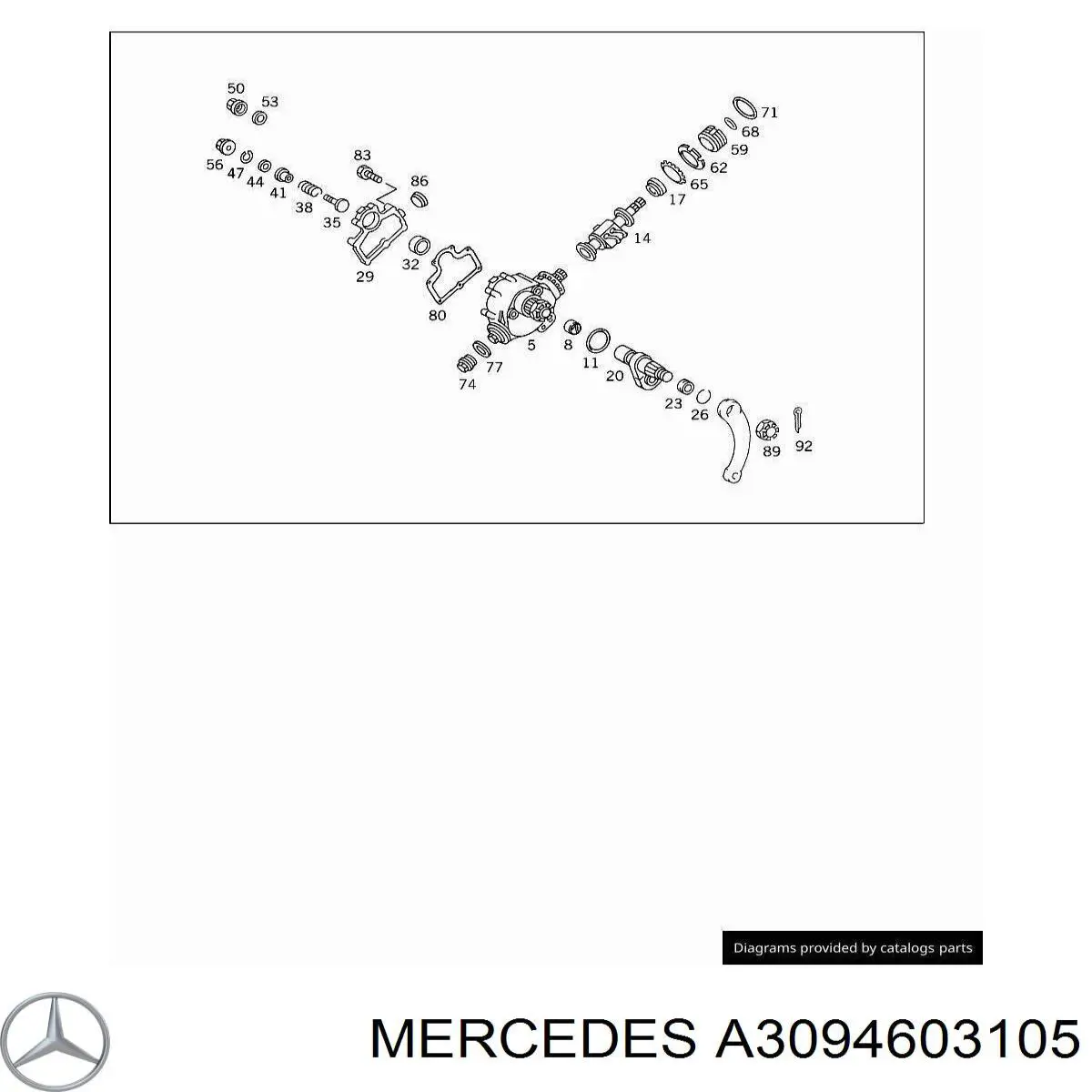 A3094603105 Mercedes barra de dirección longitudinal, eje delantero