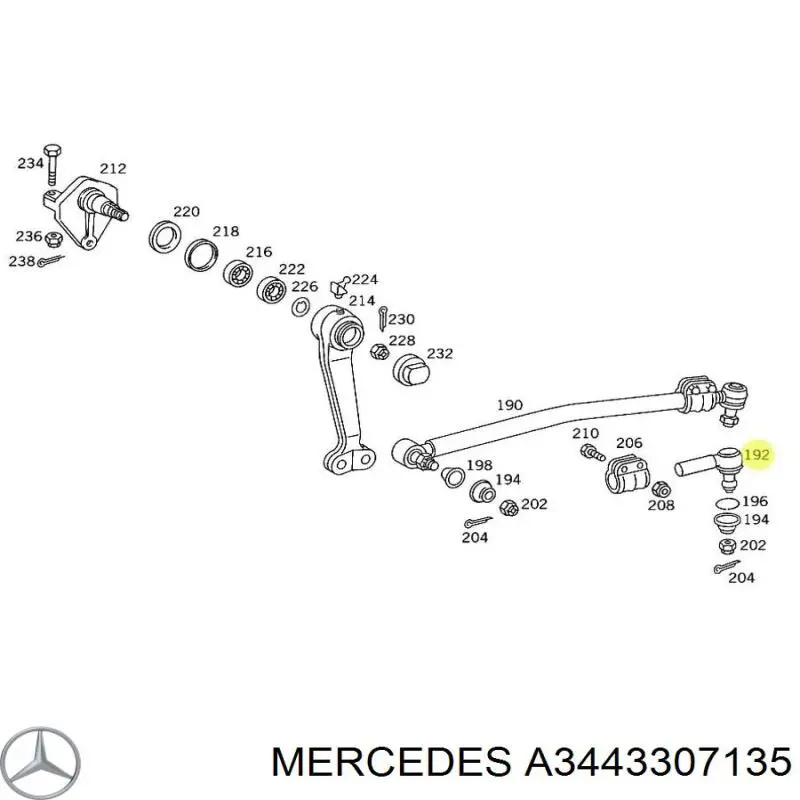 Rótula barra de dirección A3443307135 Mercedes