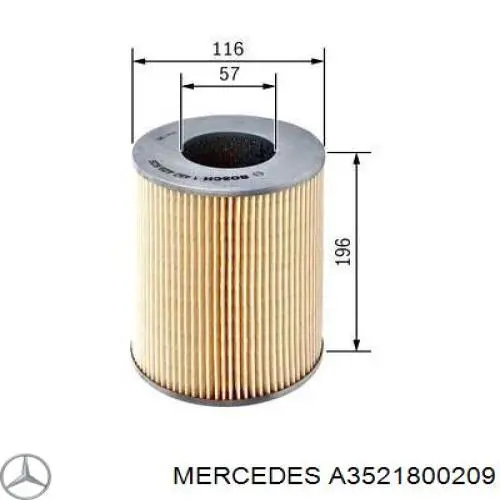 A3521800209 Mercedes filtro de aceite