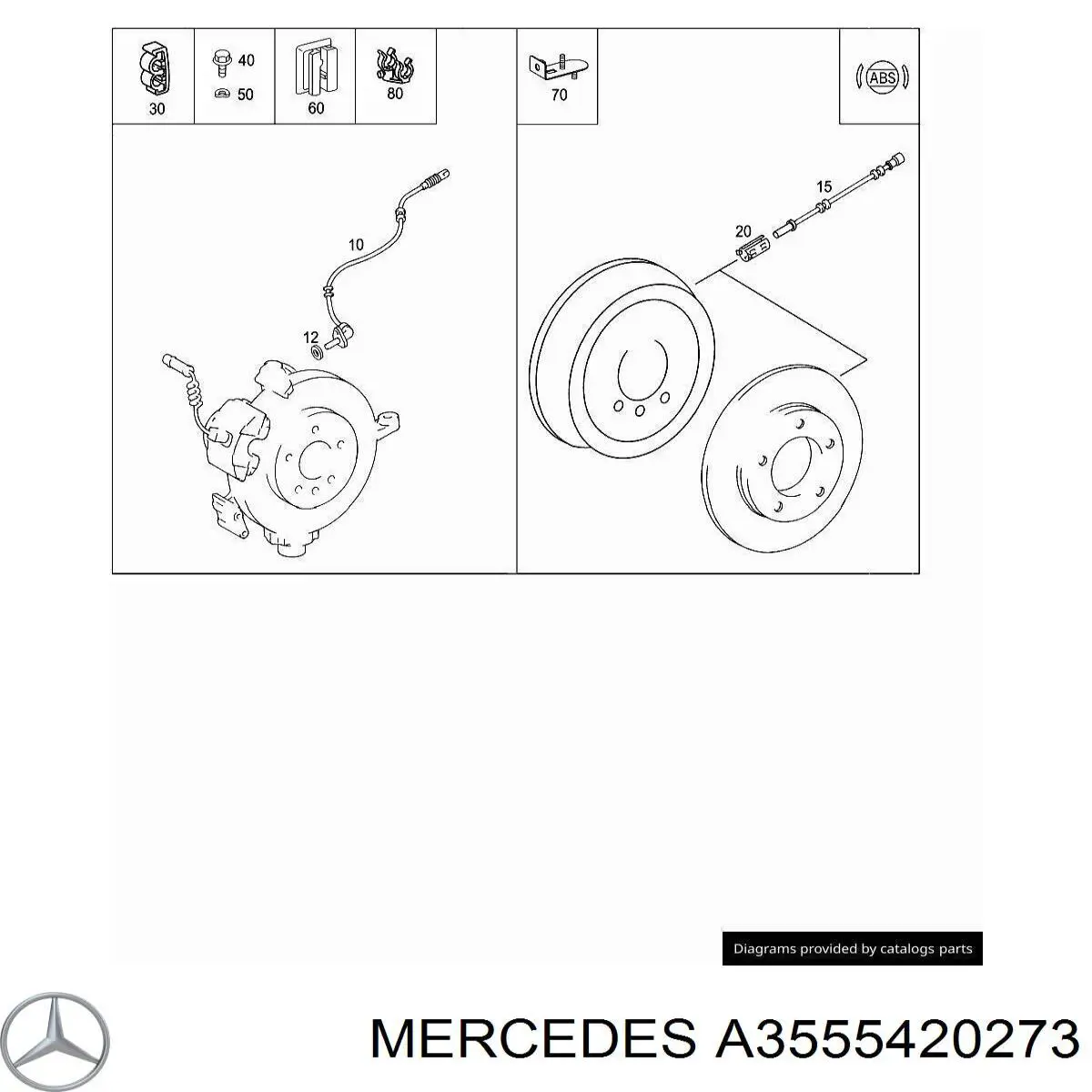A3555420273 Mercedes soporte sensor abs