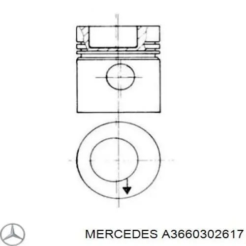 3660302617 Mercedes pistón completo para 1 cilindro, std